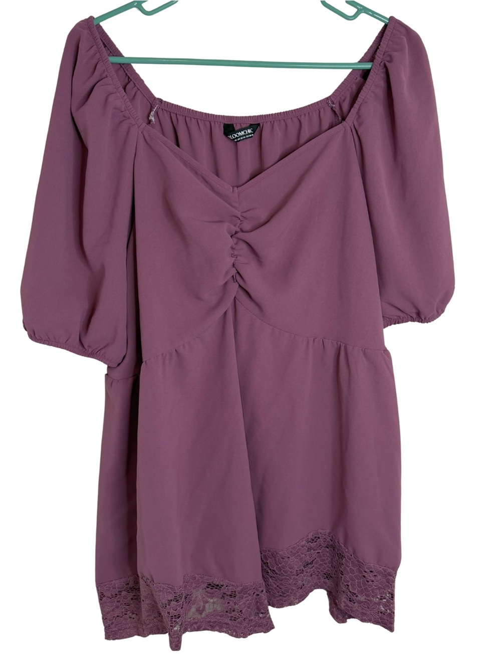 3/$20 BloomChic Purple Lace Trimmed Mini Dress/ Tunic Size 18-20